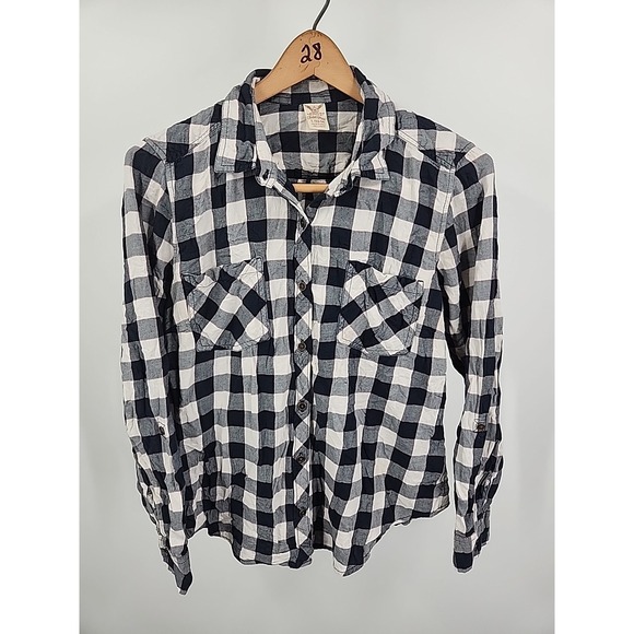 Faded Glory Shirt Womens Flannel Plaid Button Up Long‎ Sleeve Large 12 - 14 - Picture 4 of 8